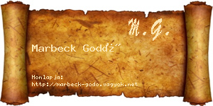 Marbeck Godó névjegykártya